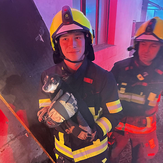 V hořícím domě zůstal člověk, hasiči museli dovnitř. Vynesli i několik zvířat